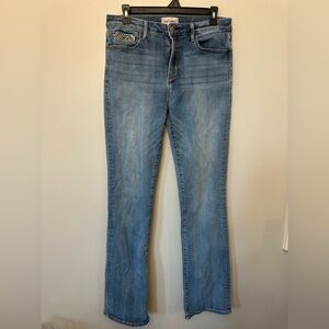 Driftwood Kelly Embroiled Straight Leg Jeans Size 30 Length 33